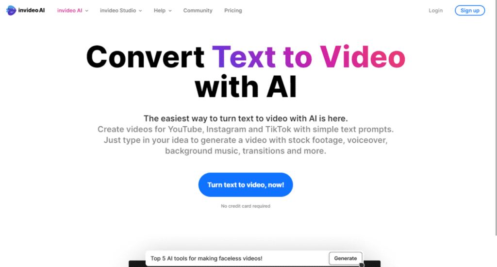 Invideo AI Text-to-Video